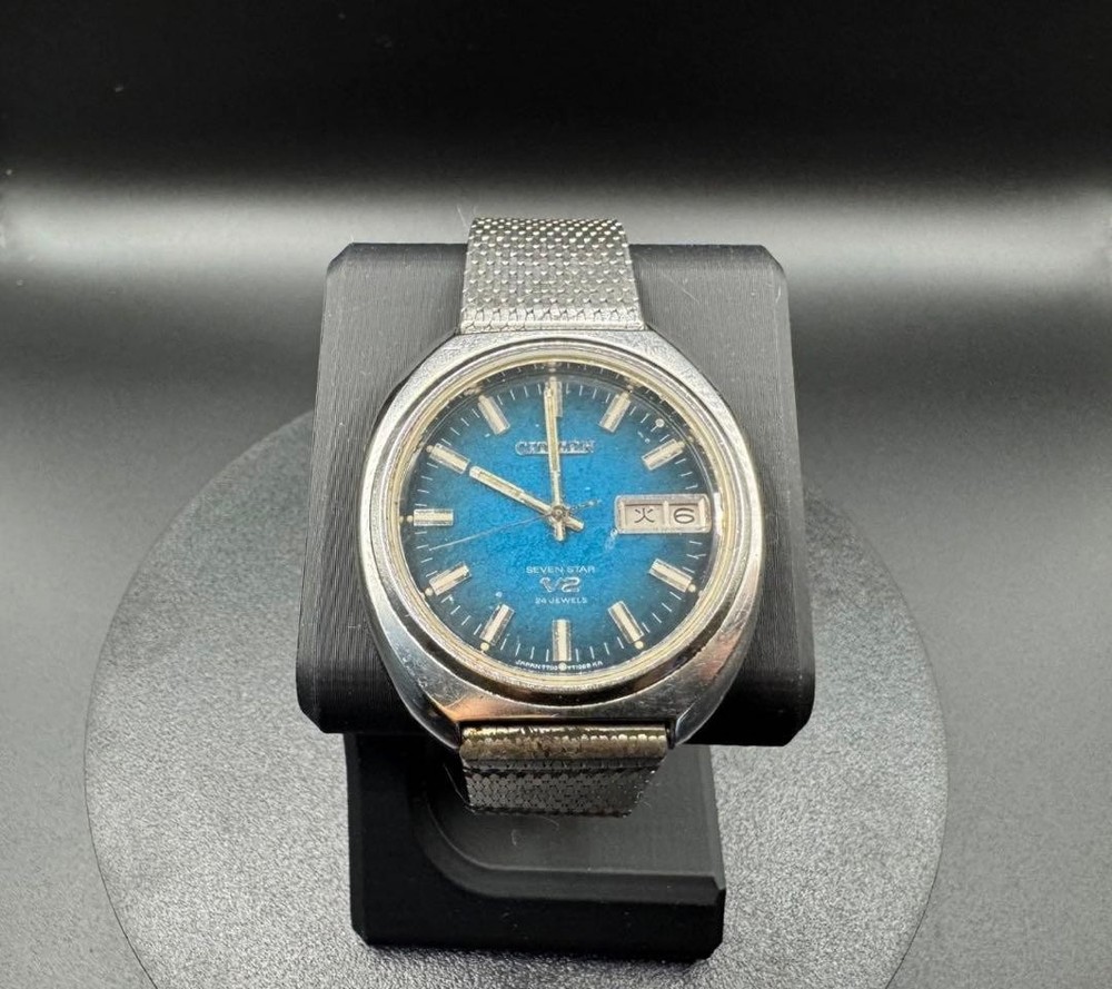 Citizen Seven Star V2 Automatic 24J Blue Dial Vintage 1970s Men’s Watch