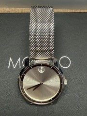 Movado Bold Series Silver Stainless Steel Mesh Silver Dial Quartz Watch for Men