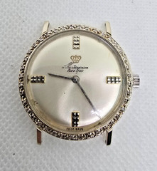 Jules Jurgensen Diamond 14K Gold 32mm Ladies Watch Head 18.3 Grams