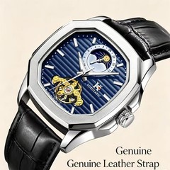 luxury Mens upscale Automatic Mechanical Watch Alloy Self-winding business Gifts