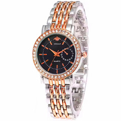 GREALLY Women’s Quartz Analog Dress Watch Metal Bracelet Crystal Bezel Stick