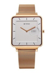 Titan Edge Quad Ultra Thin 4.15mm Rose Gold Square Mens Watch Sapphire Glass