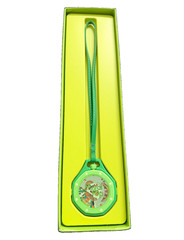 Swatch Royal Pop Green Quartz Analog Watch 42mm 30m Leather Strap w/ Box
