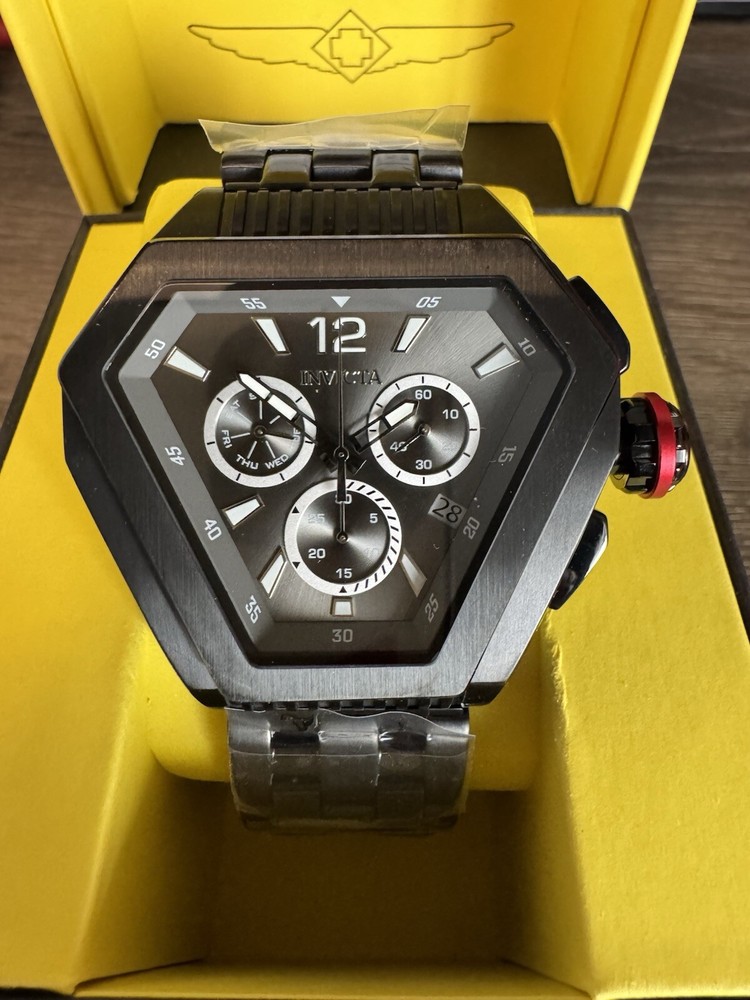 Invicta Speedway Black Stainless Mens Watch Swiss Ronda Z60 Caliber 46101 New!
