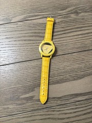 yellow watch with crocodile skin texture #guess #crocodile