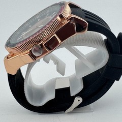 Structure Quartz Watch Men 49mm Rose Gold Tone Fixed Bezel Analog New Battery