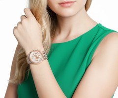 Michael Kors Bryant 41mm Case Swarovski Glitz Pave Rose Gold Watch MK6748 $495