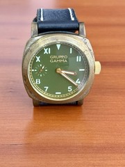Gruppo Gamma Rare Brass Green California Dial Mens Dive Watch Brevettato