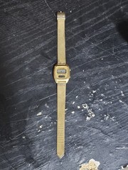 Vintage Cariole Digital LED, LCD Wristwatch Gold Tone Solar Quartz *Read Desc*
