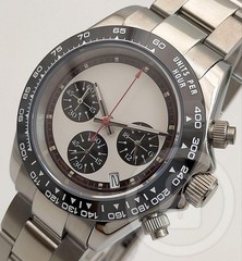 VK63 Chronograph Watch Panda Dial 39mm Sapphire Steel 20cm 7.87in Quartz Japan