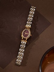 Gold and Red French Vintage Style Two-Tone Unique Dainty Women’s Wrist Watch