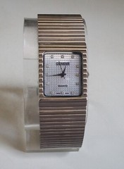 Men’s Geneva Silver Finish Nugget style bracelet fashion dress up watch