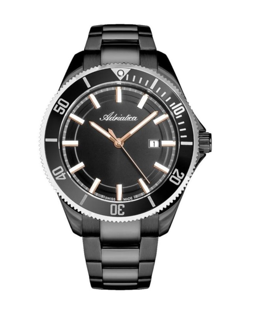 ADRIATICA Men Quartz Casual Watch Classic Dress Black Dial Waterproof Swiss