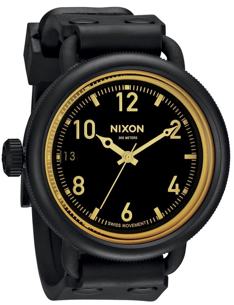 Nixon October Watch – Matte Black / Orange Tint – New