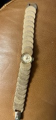 Timex Vintage Women’s Gold-Tone Bracelet Watch White Dial Arabic Analog