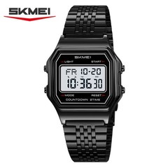 SKMEI Men LED Watch Male Steel Rectangle Wristwatch for Boys Digital Sport Watch