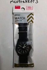 USA SELLER Daiso Mili Black Field Watch, Seiko Movement, New Energizer Battery