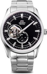 ORIENT Open Heart RN-AR0001B Men’s Black Contemporary Semi-Skeleton