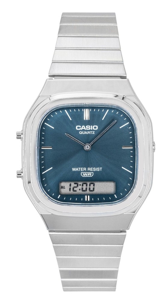 Casio Vintage Stainless Steel Sky Blue Dial Quartz AQ-240E-3A Unisex Watch