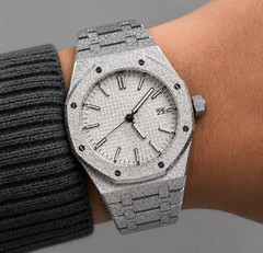 Custom Built – Frosted Steel Luxury Sport Automatic 40mm Integrated Watch