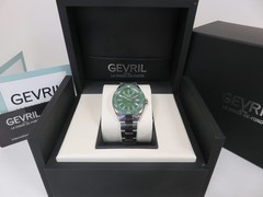 Gevril Men’s 42102B Belmont Green Dial Swiss Made Sellita SW200 SS Watch