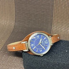 Fossil ES5205 Carlie Brown Leather Strap Blue Dial Analog Classic Women’s Watch