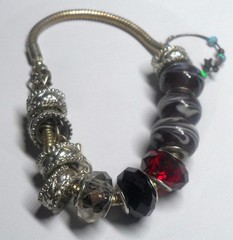 PANDORA SNAKE CHAIN CHARM BRACELET.