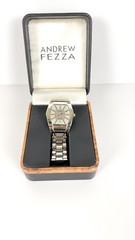 Vintage Andrew Fezza Men’s Stainless Steel Watch – Elegant Hexagonal Design