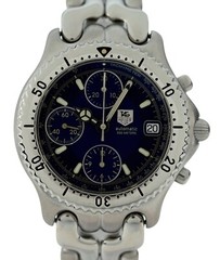 Tag Heuer 39mm Men’s Link SEL Blue Dial Automatic Chronograph Watch! CG2111-R0!
