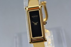 [Near MINT] GUCCI 1500L 13mm Black Dial Bangle Quartz Women’s Watch from JAPAN