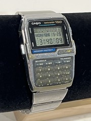 CASIO DBC-1500 Data Bank 150 Digital Calculator Watch Silver – WORKING