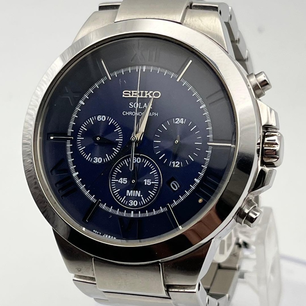 SEIKO Solar Chronograph V175 Navy Men’s Watch