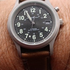 Eddie Bauer Light Up Field Men’s Watch Perforated Dial Leather 1215 42102