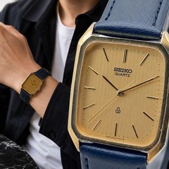 SEIKO Chariot Quartz Vintage Men’s Watch Gold Square 6030 5150 New Strap 293