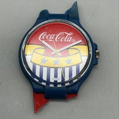 Vintage Swatch Coca-Cola Mens Watch 34mm 1990’s Swiss Blue BROKEN BAND