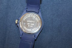 Geneva Blue Wristwatch 3/4″ wide Silicone Band 1 1/2″ Round Face