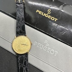 Vintage Gold Tone P.PEUGEOT Replica $20 DIAL GENTS QUARTZ WATCH New Battery!