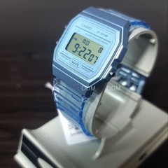 CASIO Unisex Vintage Retro Watch Original New F-91WS-2D Blue Resin Strap