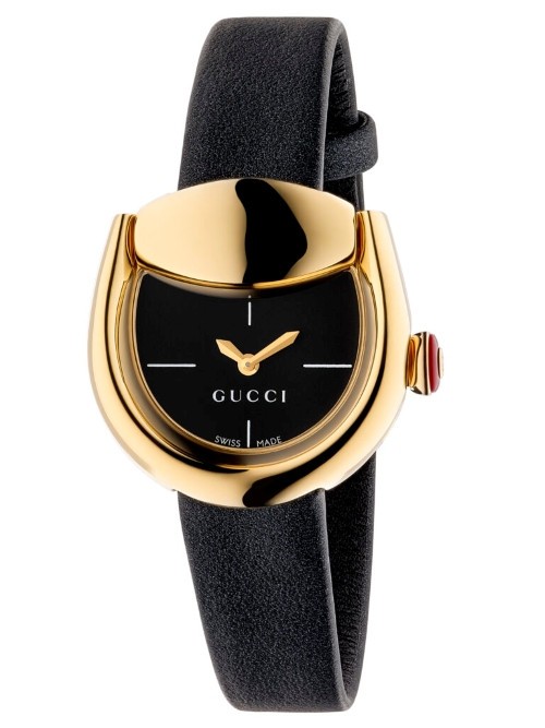 New Gucci Horsebit Dial 27MM Black Dial Ladies Watch YA168505