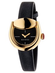 New Gucci Horsebit Dial 27MM Black Dial Ladies Watch YA168505
