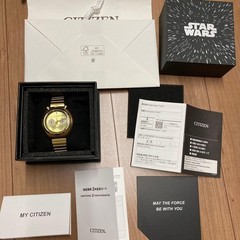 Citizen Star Wars C-3PO Bullhead Gold Watch AN3662-51W Box Papers Full Set Mint