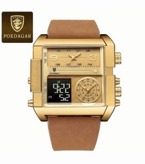 Poedegar Men’s Retro Extra Large Multifunction Watch | Stainless Steel Case |New