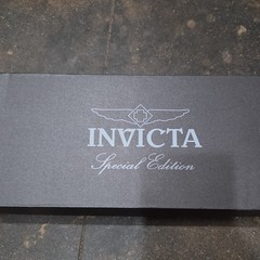 Invicta Special Edition Gold Cushion Case Quartz Watch w/ Extra Leather Straps
