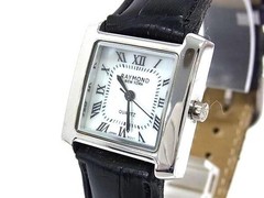 [A1R] Raymond Weil Stainless Steel Black Leather Band Quartz Watch [y3m]