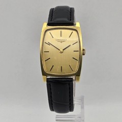 Longines Cal.L847.4 847.1057.2 Tonneau Gold Dial GP SS Manual Winding Watch Used