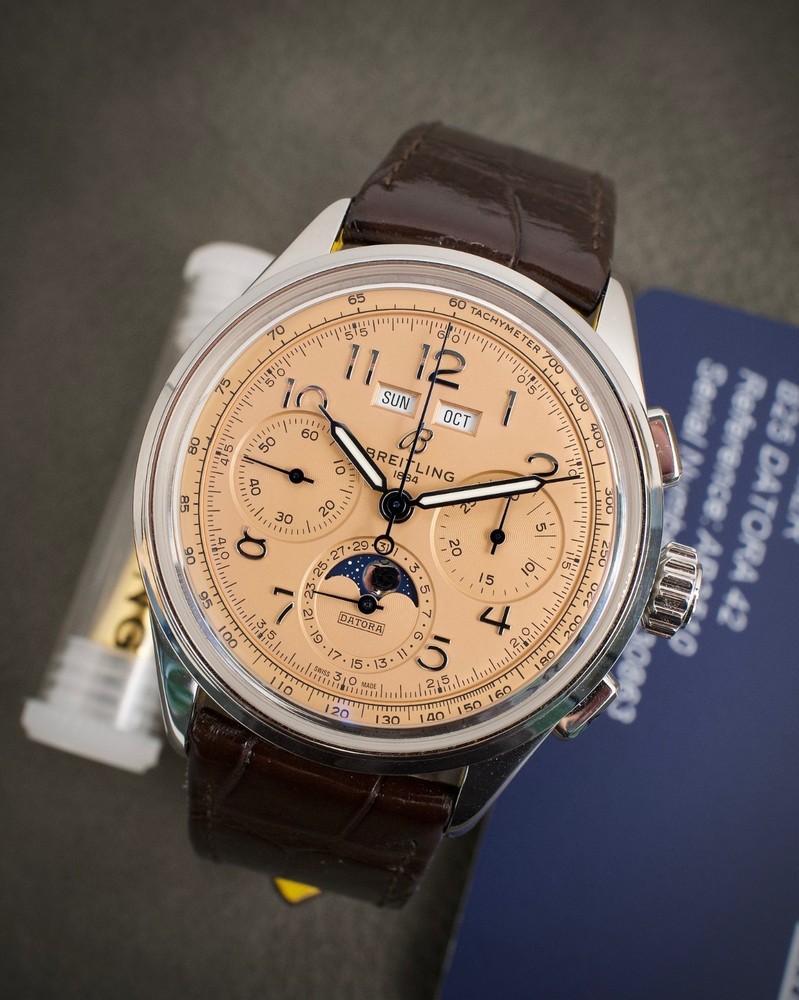 Breitling Premier B25 Datora AB2510201K1P1 2025 Papers Unworn Steel Salmon Moon