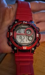 Armitron 40/828 (R) , Red Resin Watch, Water Resistant 330ft See Video Pictures