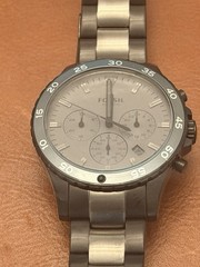 Fossil CH3073 Men’s Chronograph Date 10ATM Gray Dial SS Quartz 44mm
