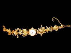 Kirks Folly Celsetial Charm Moon Stars Women’s Gold Tone Charm Bracelet Watch