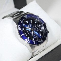 Lorus Stainless Steel Blue Dial Men’s Chronograph Watch RT343JX9